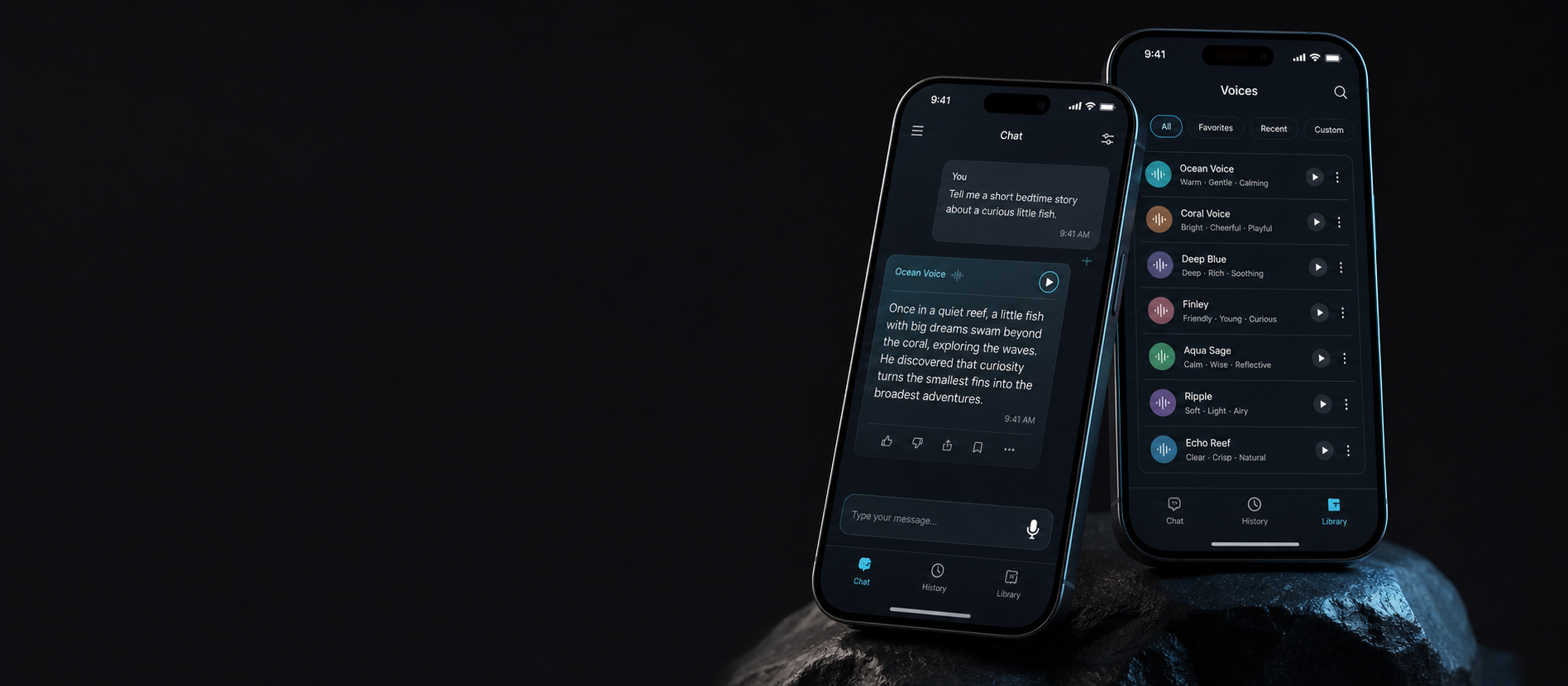 Two KittaAudio mobile app screens